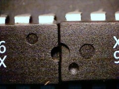 Showing 2 parts. X9 marking is visible. They appears to be similar parts, but they have a different number of indents and the indents look different in size and shape